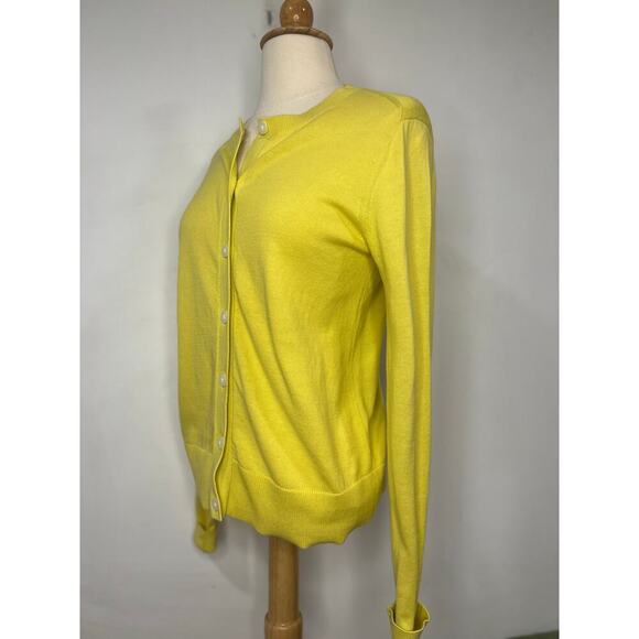 Womens Ann Taylor LOFT Preppy Spring Yellow Cotton Cardigan XS - Picture 4 of 7